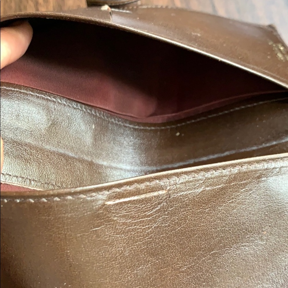 Vintage Dior Brown Leather Checkbook Gem